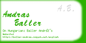 andras baller business card